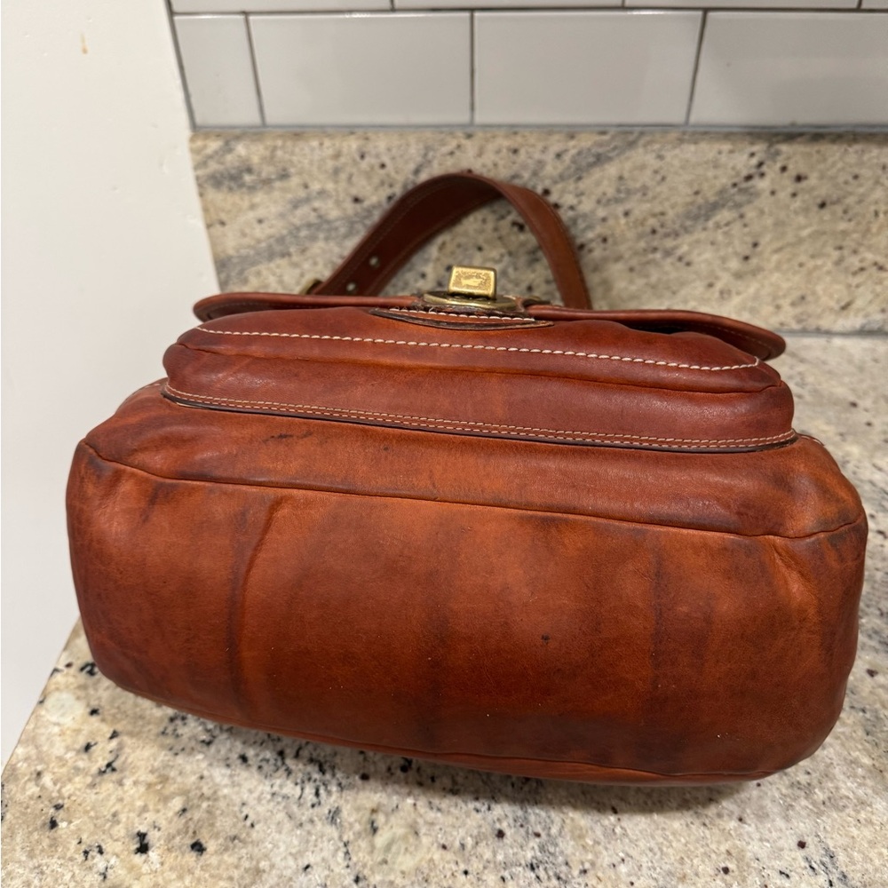 COACH Legacy Turnlock Shoulder Bag Leather Whiskey Brown 65th F/S Used - Picture 5 of 8
